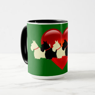 Schotse Terrier zwarte silhouet, eilandgroen Mok