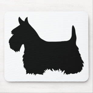 Schotse Terrier zwarte silhouet, Schotland hond Muismat