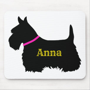 Schotse Terrier zwarte silhouet, Schotland hond Muismat