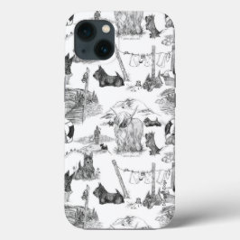 Schotse Terrier Zwarte Toile Case-Mate iPhone Case
