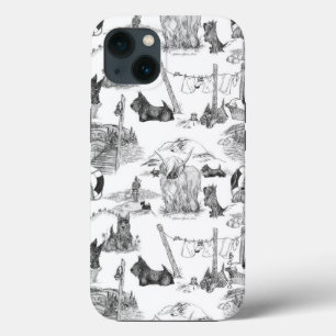 Schotse Terrier Zwarte Toile Case-Mate iPhone Case