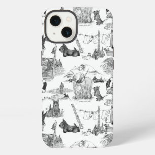 Schotse Terrier Zwarte Toile iPhone 13 Hoesje