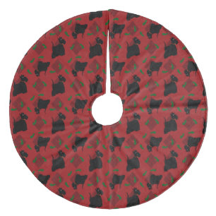 Schotse Terrierhonden en Tam O'Shanter Fleece Kerstboom Rok