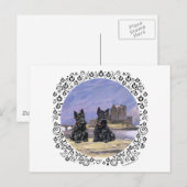 Schotse Terriërs bij Kasteel Eilean Donan Briefkaart (Voorkant / Achterkant)