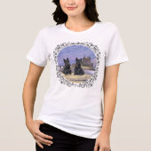 Schotse Terriërs bij Kasteel Eilean Donan Tri-Blend Shirt (Voorkant)