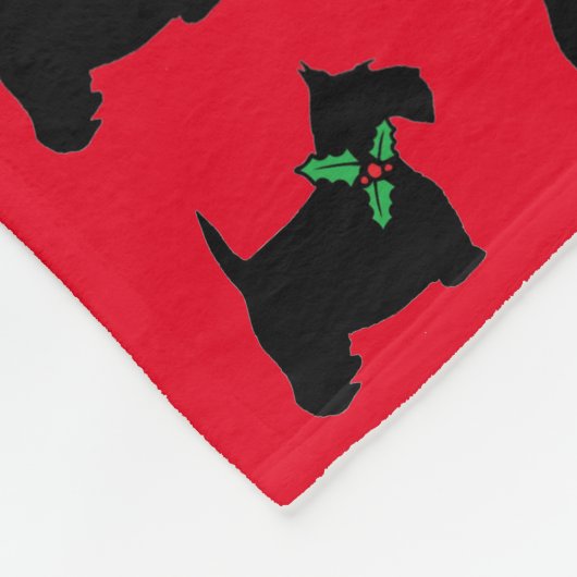 Schotse Terriers en Holly Fleece Deken (Hoek)