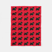 Schotse Terriers en Holly Fleece Deken (Voorkant)