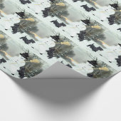 Schotse Terriers en Sneeuwman Cadeaupapier (Hoek)