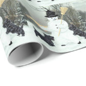 Schotse Terriers en Sneeuwman Cadeaupapier (Rol Hoek)
