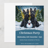 Schotse Terriërs en Sneeuwman Kerstfeest Kaart (Voorkant / Achterkant)