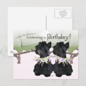 Schotse Terriërs Feestbeest Uitnodiging Briefkaart (Voorkant / Achterkant)