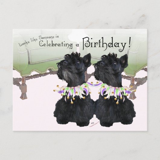 Schotse Terriërs Feestbeest Uitnodiging Briefkaart (Voorkant)