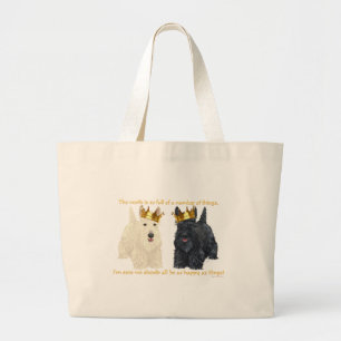 Schotse Terriërs Gelukkige Gedachten Grote Tote Bag