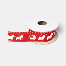 Schotse Terriers Honden Kerstslee Vakantie Satijnen Lint