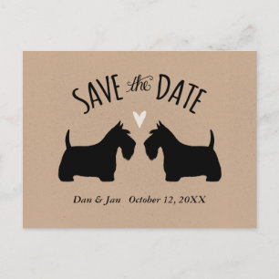 Schotse Terriërs Huwelijk Save the Date Aankondigingskaart