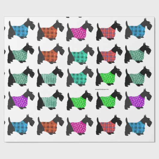 Schotse Terriers in Sweaters Cadeaupapier (Vlak)