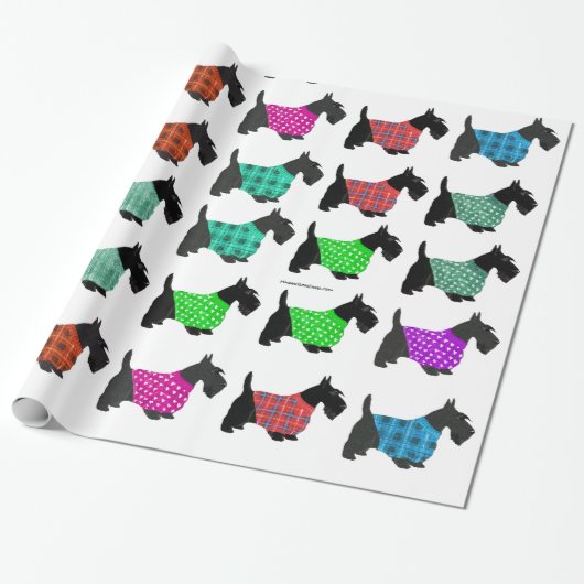 Schotse Terriers in Sweaters Cadeaupapier (Uitgerold)