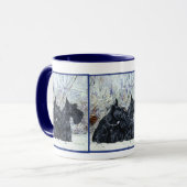 Schotse Terriers in Wintertime Mok (Voorkant links)