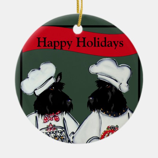 Schotse Terriers Keramisch Ornament (Voorkant)