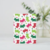 Schotse Terriers Kerst Patroon Feestdagenkaart (Staand voorkant)