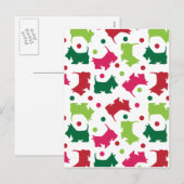 Schotse Terriers Kerst Patroon Feestdagenkaart (Voorkant / Achterkant)