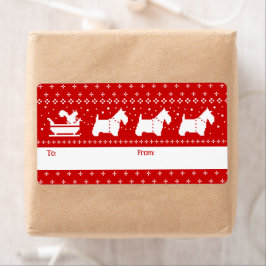 Schotse Terriers Kerst Sleigh vakantie vanaf Etiket
