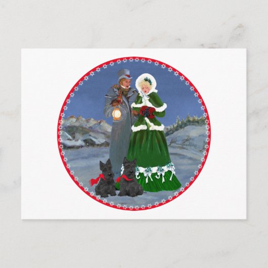 Schotse Terriërs Kerstlied Feestdagenkaart (Voorkant)