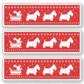 Schotse Terriers Kerstslee Vakantie Sticker (Voorkant)