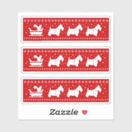 Schotse Terriers Kerstslee Vakantie Sticker
