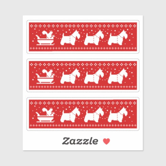 Schotse Terriers Kerstslee Vakantie Sticker (Vel)
