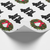 Schotse Terriërs met Kerstkrans Cadeaupapier (Hoek)