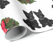 Schotse Terriërs met Kerstkrans Cadeaupapier (Rol Hoek)