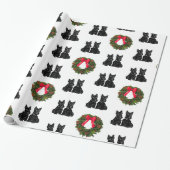 Schotse Terriers met Kerstkrans Cadeaupapier (Uitgerold)