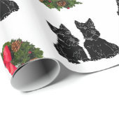 Schotse Terriers met Kerstkrans Cadeaupapier (Rol Hoek)