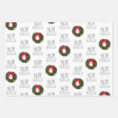 Schotse Terriers met Kerstkrans Inpakpapier Vel (Voorkant)