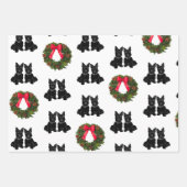 Schotse Terriers met Kerstkrans Inpakpapier Vel (Voorkant)