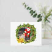 Schotse terriërs met Kerstmis Feestdagenkaart (Staand voorkant)