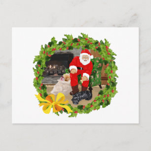 Schotse terriërs met Kerstmis Feestdagenkaart