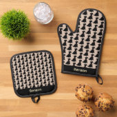 Schotse Terriërs Ovenwant & Pannenlap Set (Top down)