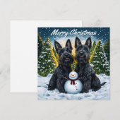 Schotse Terriers Pack van Flat Christmas Notitiekaartje (Voorkant / Achterkant)