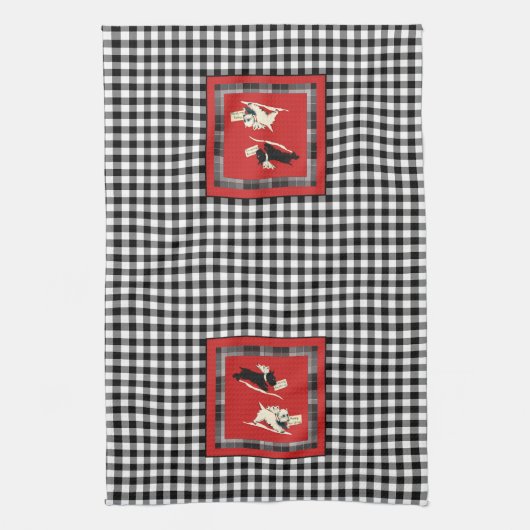 Schotse Terriers Scottie Dogs Christmas Theedoek (Verticaal)