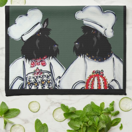 Schotse Terriers Theedoek (Gevouwen)