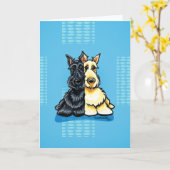 Schotse Terriers Twee van een Soort Kaart (Gele Bloem)