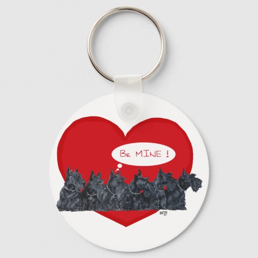 Schotse Terriërs Valentijn Sleutelhanger (Voorkant)