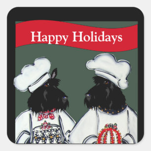 Schotse Terriers Vierkante Sticker