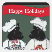 Schotse Terriers Vierkante Sticker (Voorkant)