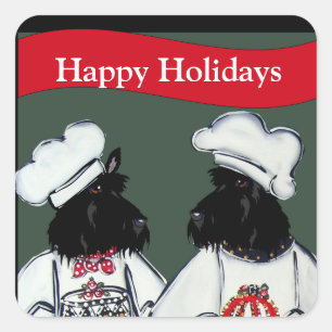 Schotse Terriers Vierkante Sticker