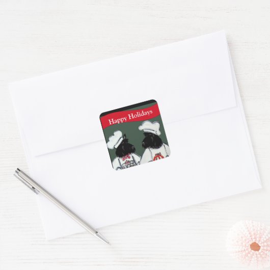 Schotse Terriers Vierkante Sticker (Envelop)