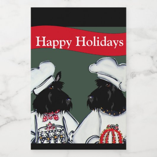 Schotse Terriers Voedselcontainer Etiket (Enkel label)