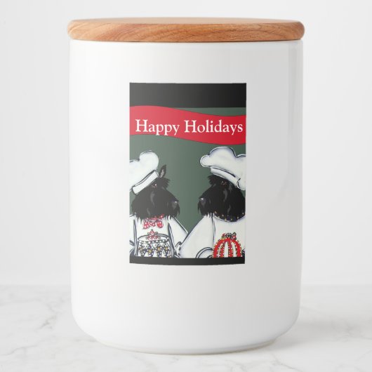 Schotse Terriers Voedselcontainer Etiket (Voorkant)